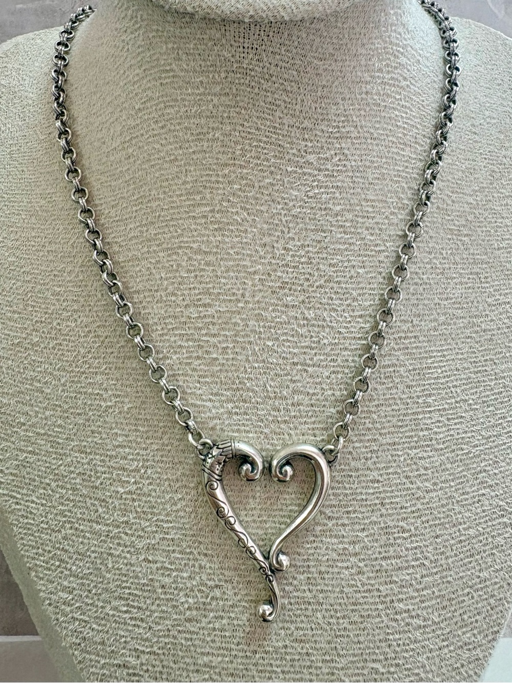 Brighton Silver Heart Pendant and Silver Chain